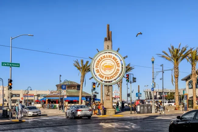 image of fisherman's wharf in san francisco with seals sunning themselves