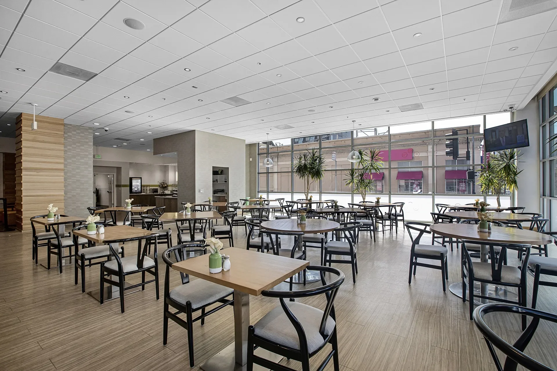 our hotel restaurant showing main seating area